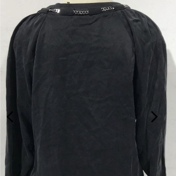 Coach black embellished SILK Ruffle Top - Picture 14 of 16